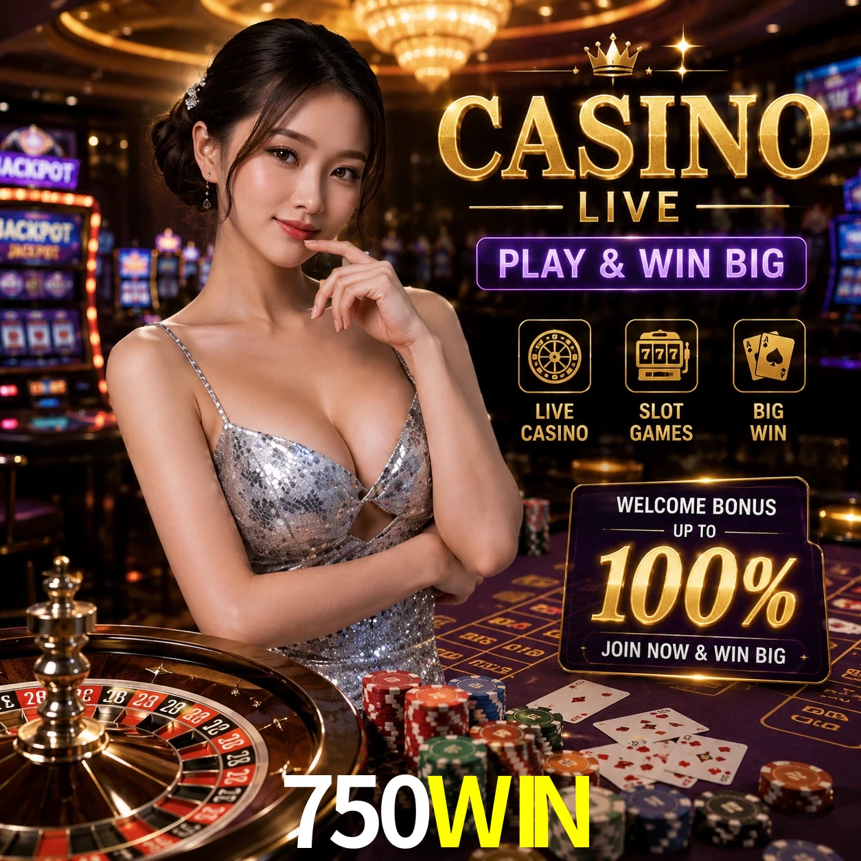 Aplicativo móvel 750WIN para iOS e Android