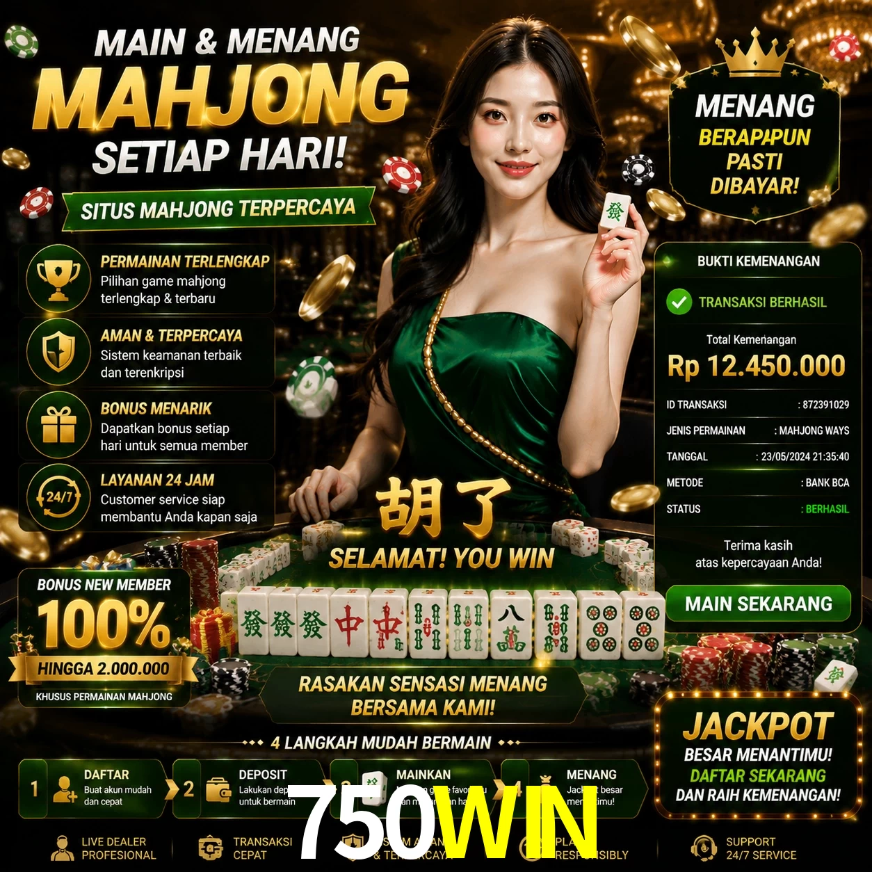 Ganhar e sacar na 750WIN